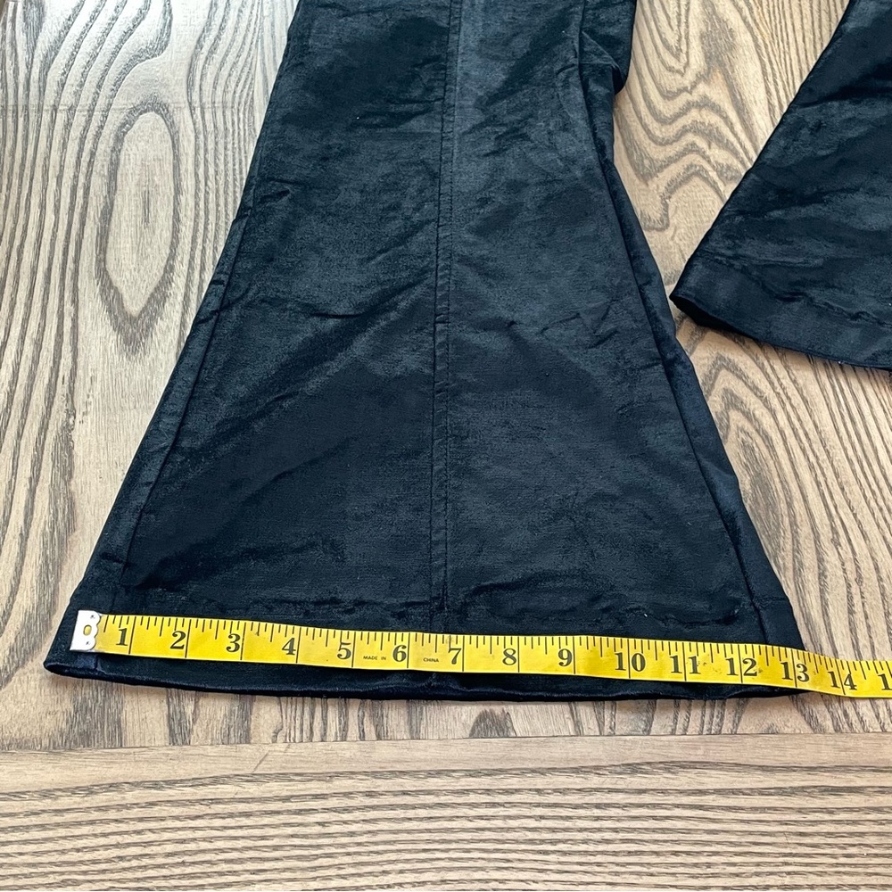 Free People Flare Pants Walk With You Velvet Black Flare Trousers NEW - Picture 9 of 13